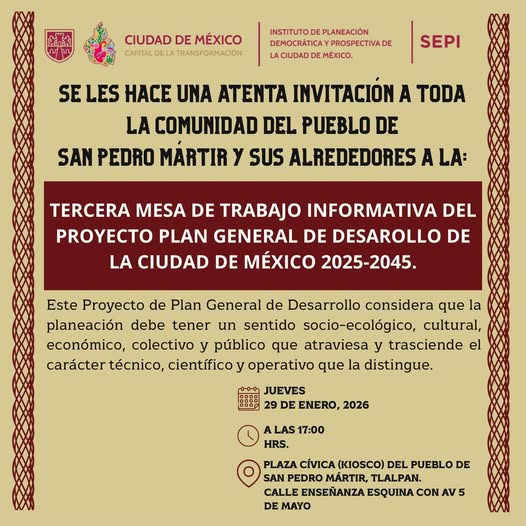 Tercera Mesa de Trabajo Informativa Comunidad del Pueblo de San Pedro Mártir