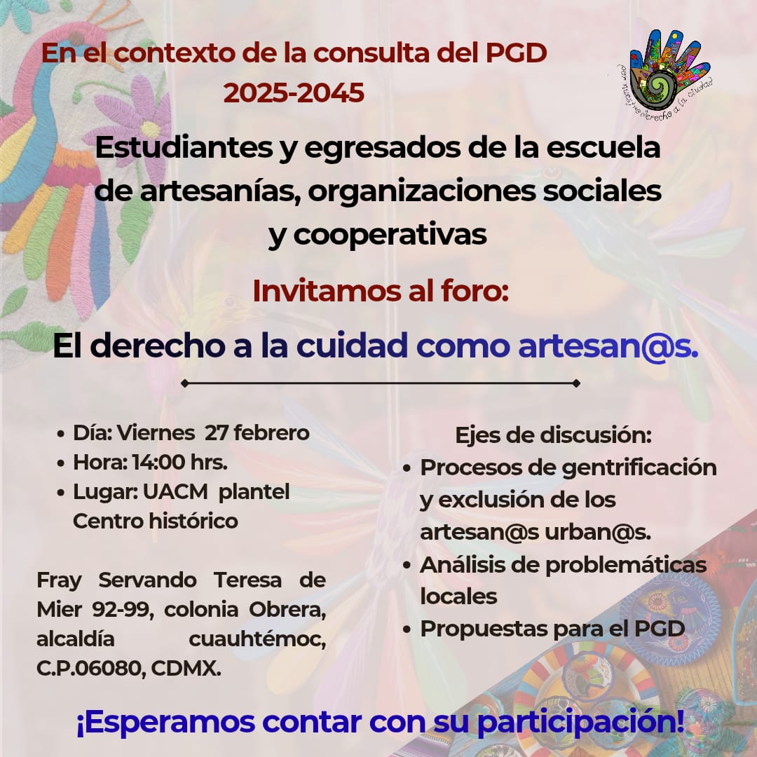 Foro El derecho a la ciudad como artesano