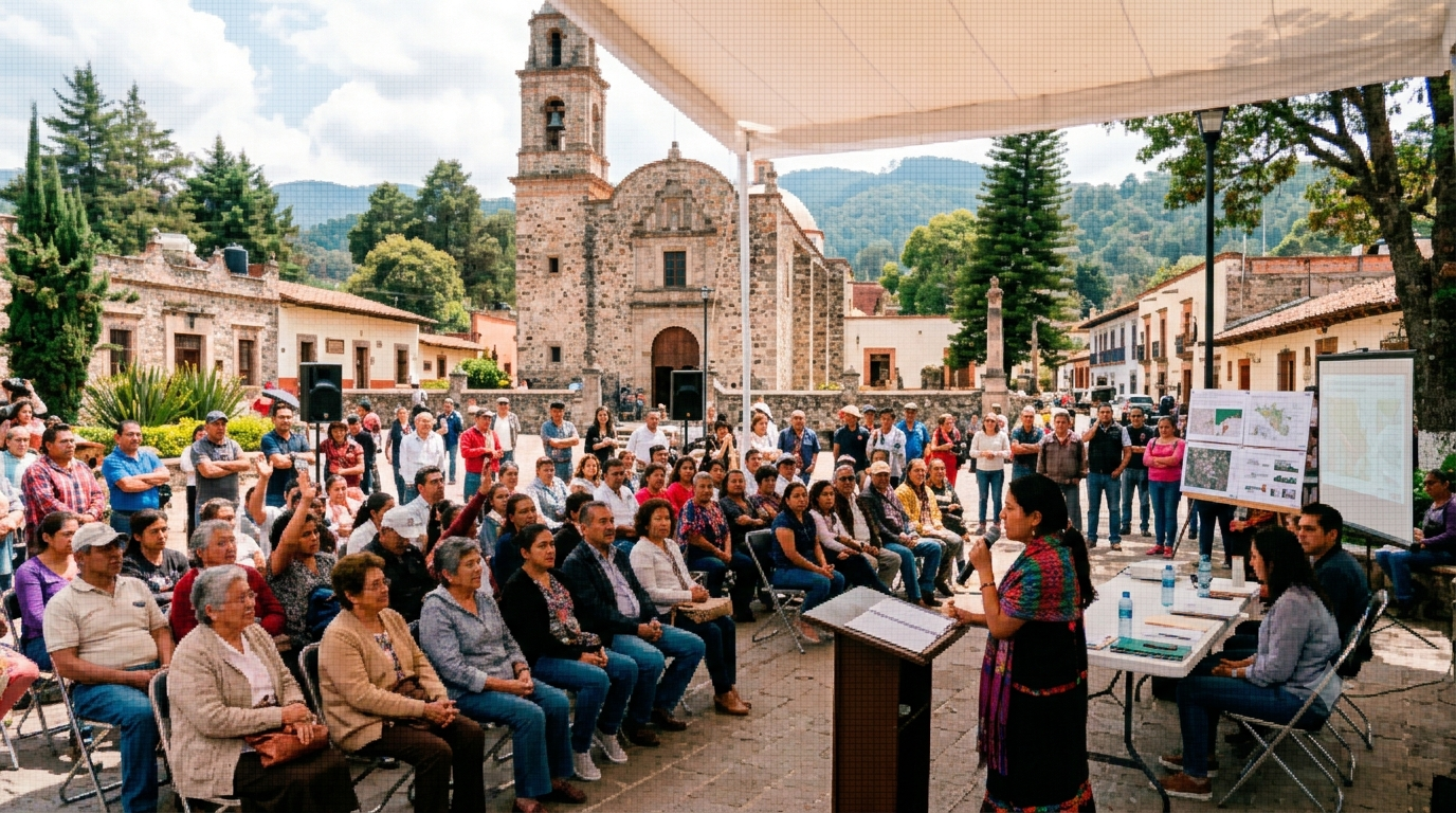 Imagen para los medios: Convocatoria a Consulta Pública. Pueblo de San Bernabé Ocotepec, Magdalena Contreras. 