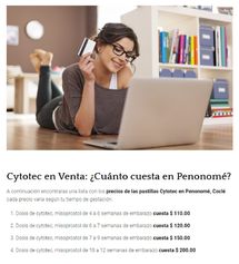 Precios de Cytotec Cocle, Penonome